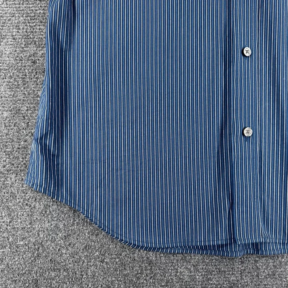 Banana Republic Button Down Mens M Blue Striped Slim Fit Long Sleeve Shirt NWT